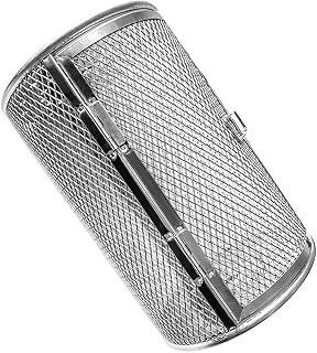 Rotisserie Basket for Tower Air Fryer Stainless Steel Rotisserie Grill Basket 360° Rotating Oven Round Rack Basket Heat Resistant Air Fryer Grilling Basket Accessory for BBQ Peanut Coffee Bean Nuts
