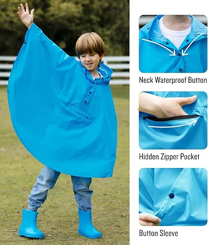 Miniatura 3 de Chaqueta ligera de poncho de lluvia para niños, impermeable, abrigo impermeable