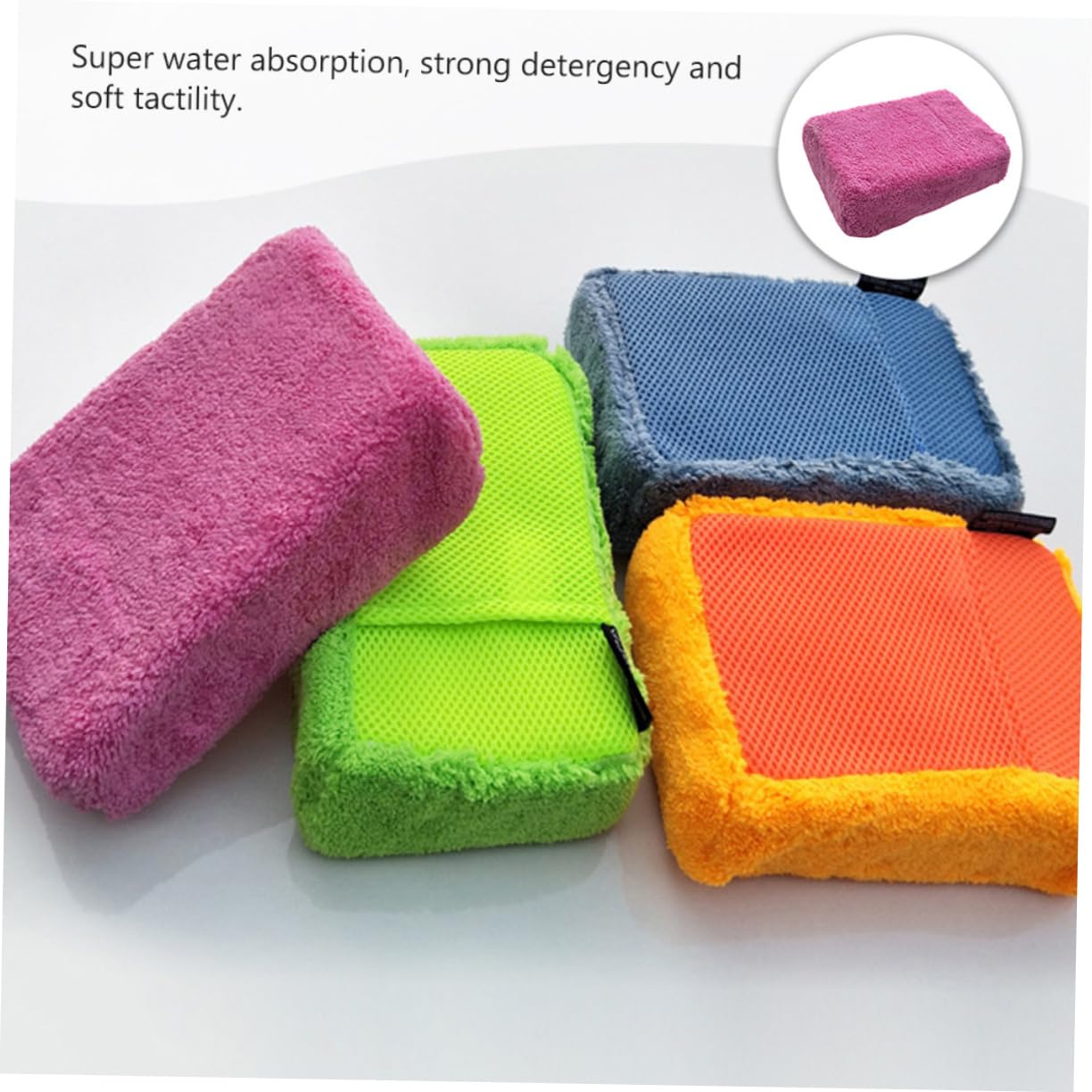 Ciieeo 2 Series Esponja De Limpieza para Esponja Absorbente De Microfibra para Lavado De Automóviles para Superficies Secado Rayones Color Aleatorio Color 2 Piezas*2