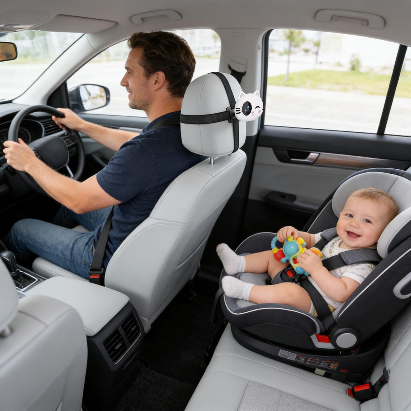 Telecamera per Bambini in Auto con Visione Notturna 1080P Video Plug and | Telecamera Auto Senza Fili Mamma Papà Viaggi Gite in Auto Guida Lunghe Distanze Campeggio Shopping Picni