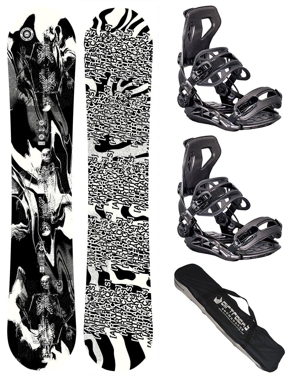 Airtracks Kit de snowboard para hombre Wide Read My Mind Freestyle Freeride 162 – Fijación Master L – SB Bag