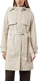 COMMA Damen Outdoor-Mantel – Slim Fit, abnehmbare Kapuze, Bindegürtel