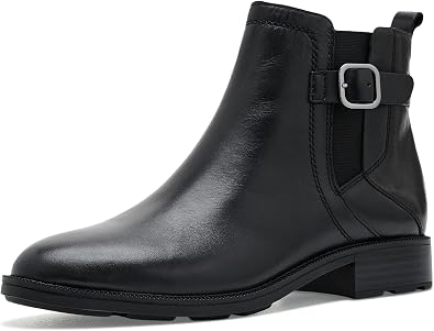 Clarks Collection Womens Adalynn West Ankle Boot, Black Leather, 9 Medium US