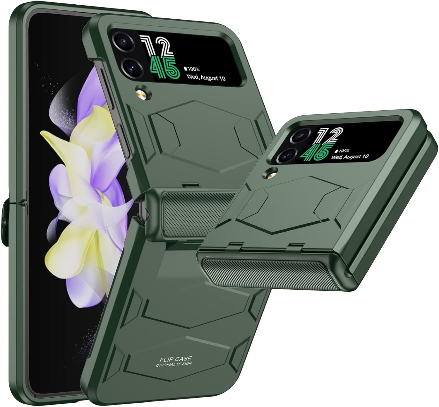 Vizvera for Samsung Galaxy Z Flip 4 Case with Hinge