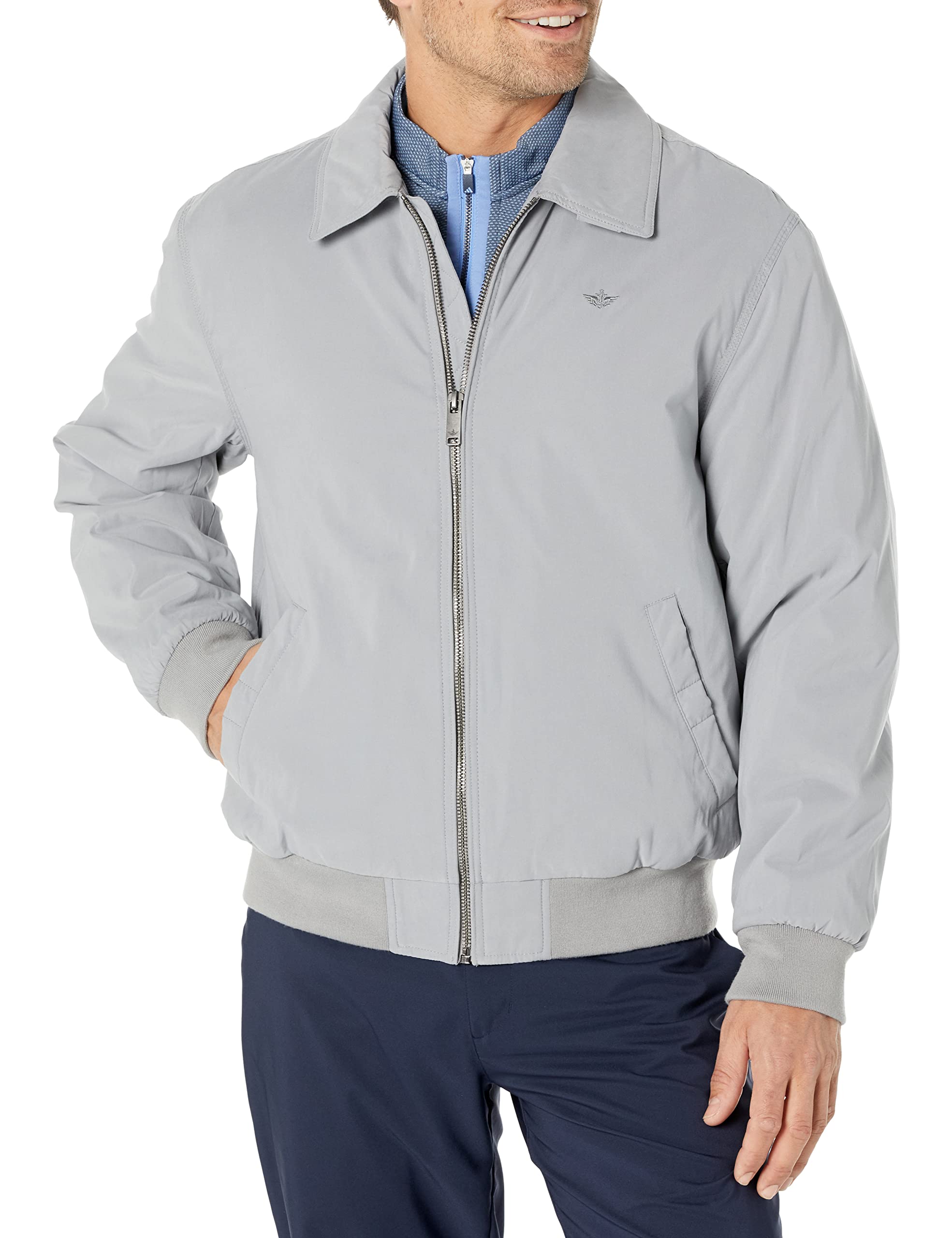 DOCKERS Men's Micro Twill Golf Bomber Jacket Coat