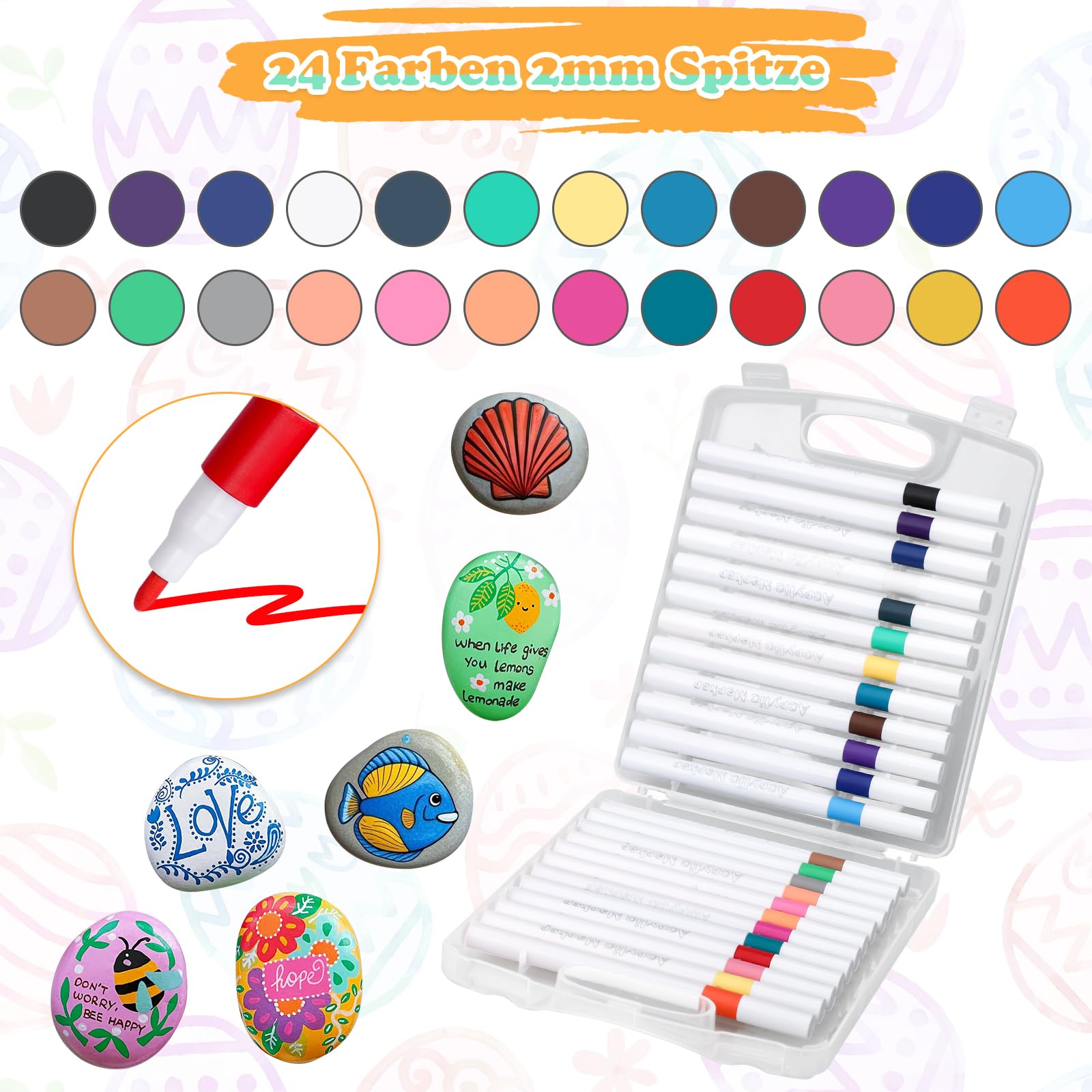 BEYAOBN kits de loisirs créatifs/ de Bricolage pour Enfants,10 Galets à Décorer, Kits de