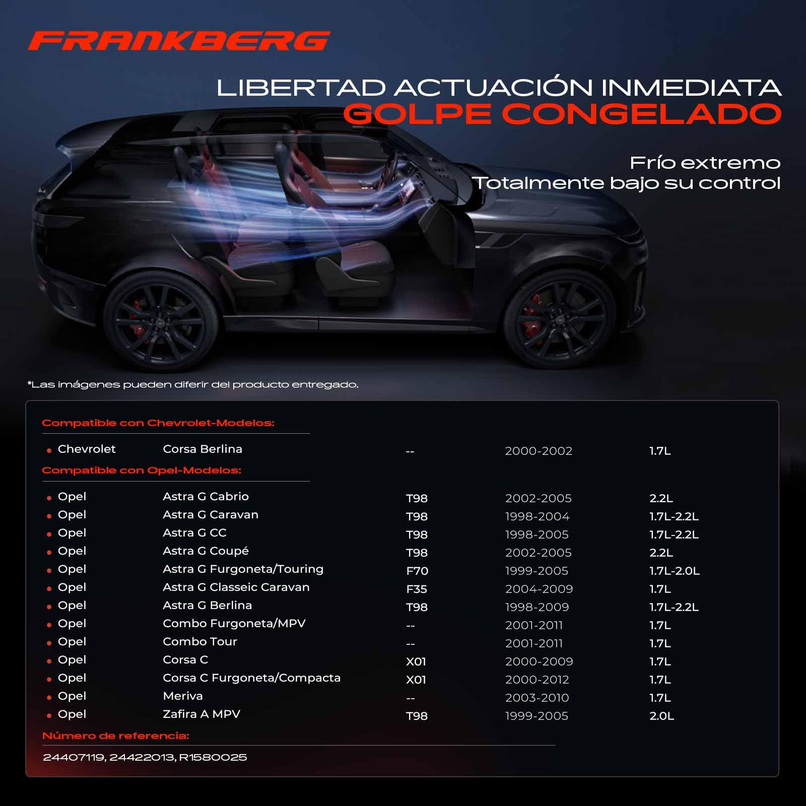 Frankberg Compresor de aire acondicionado con embrague Diesel