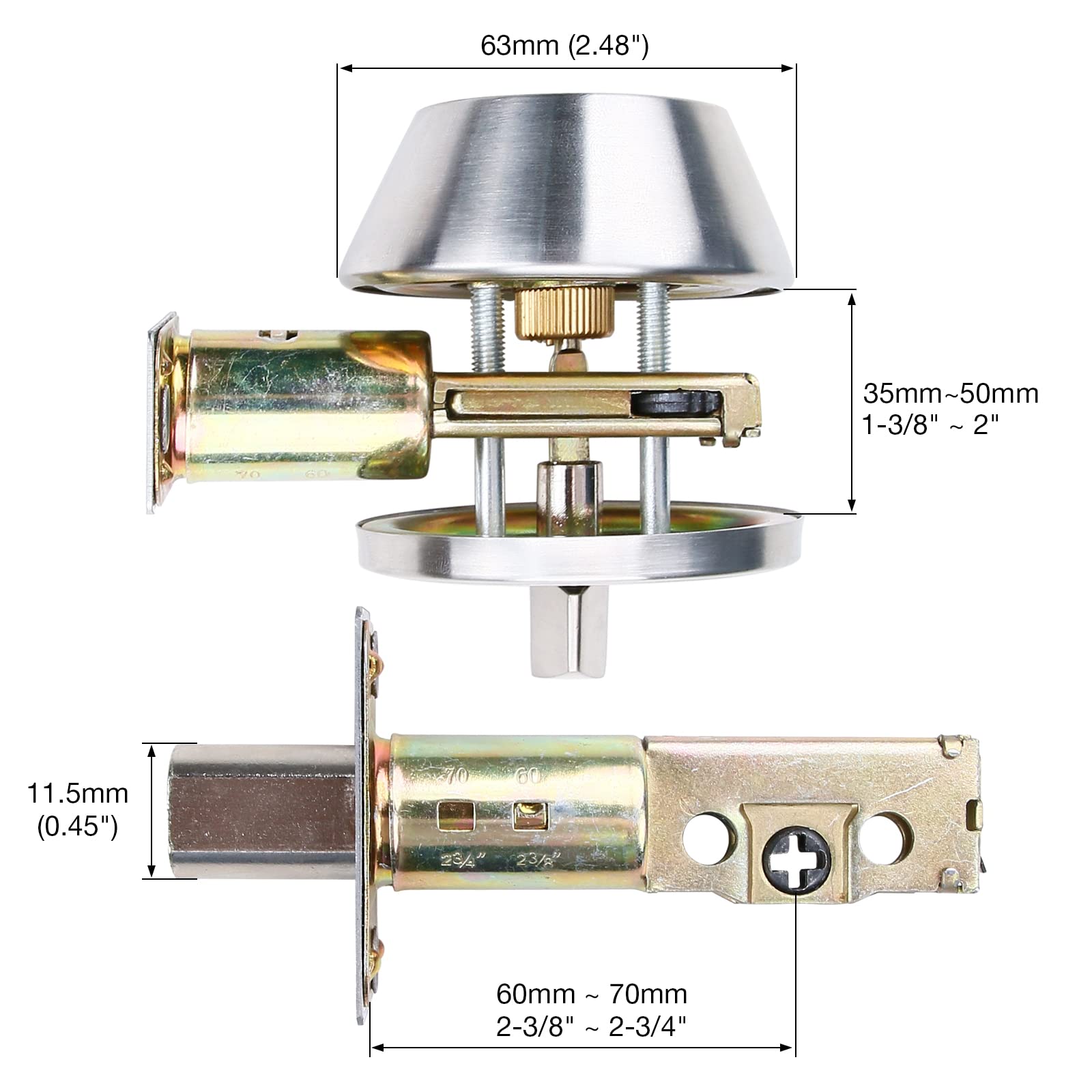 H HVH 1 Pack Entrance Keyed Door Knob Lock Set with Deadbolt,Keyed