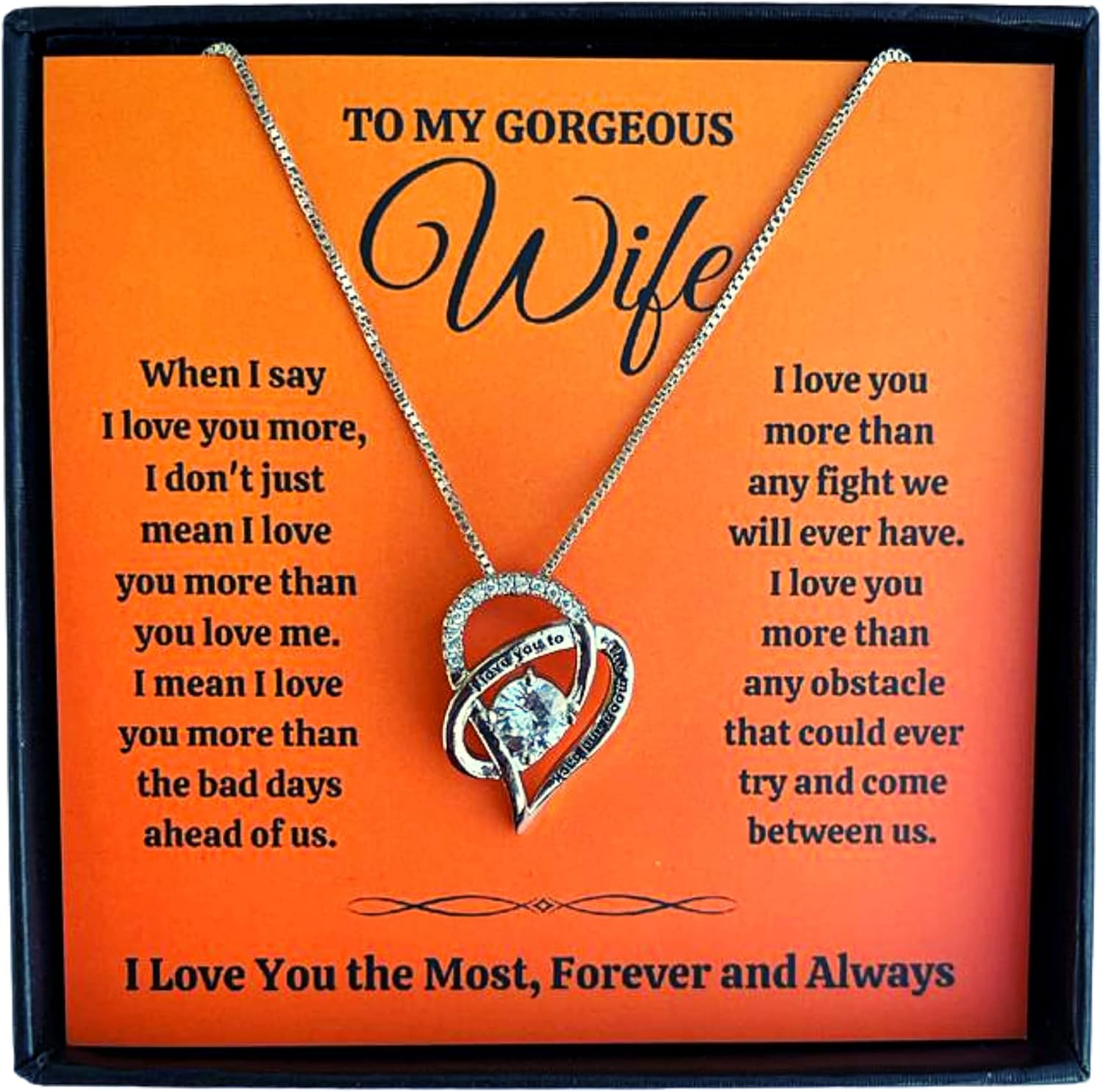 Birthday Gifts for Wife from Husband | Soulmate Necklace with Heartfelt Message Card & Gift Box | Anniversary, Birthday, Christmas or Valentine’s Day Gift for Girlfriend, Fiancée, or Future Wife