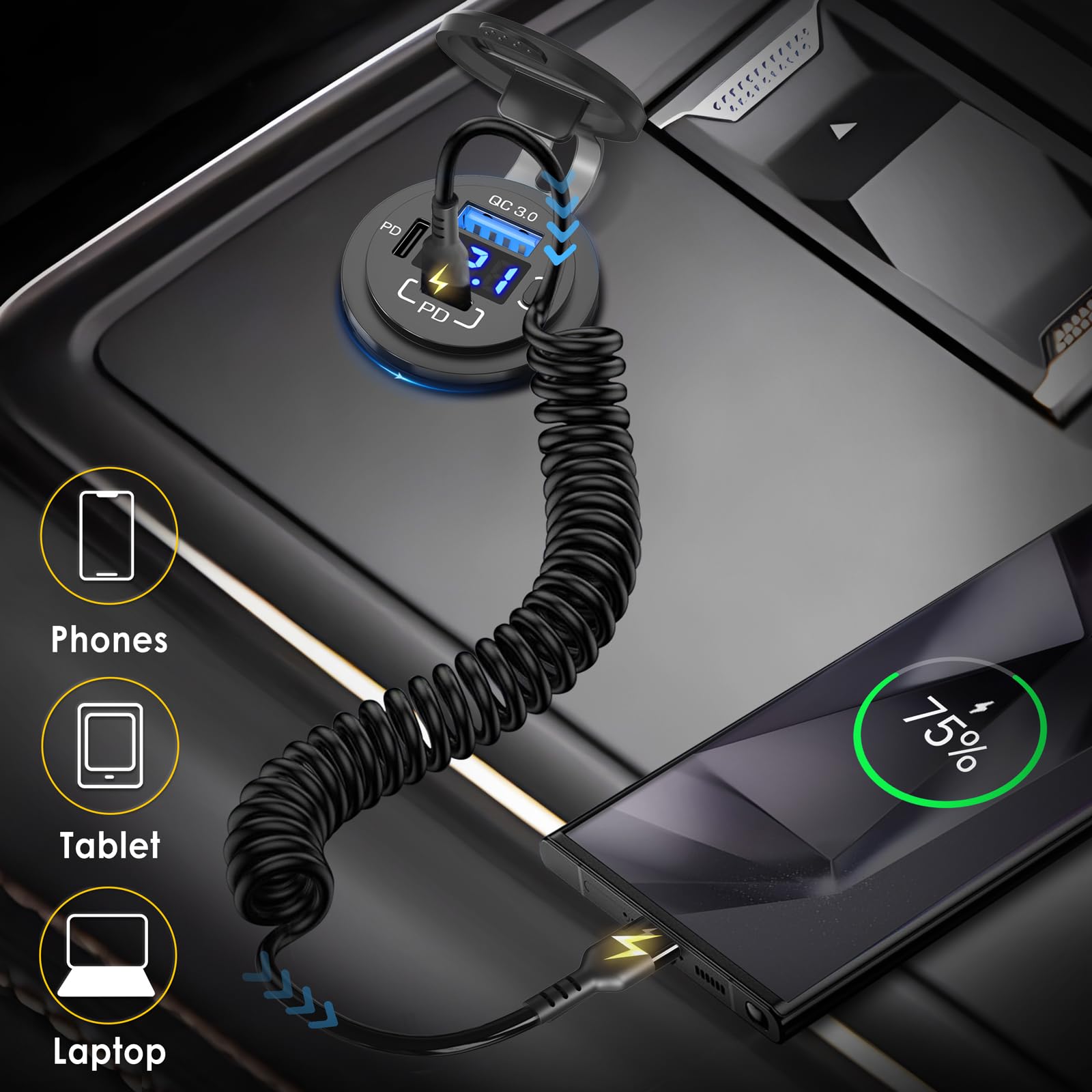 Enchufe de cargador USB de 12 V