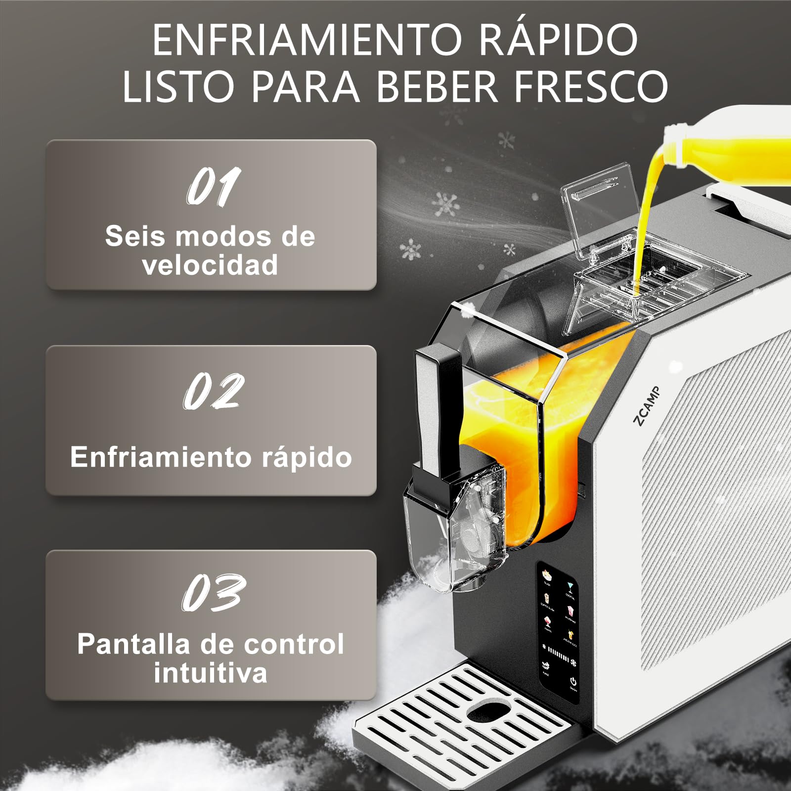 HBS-1901EU 1,9L Helados Y Máquina De Yogurt Helado, 6 Funciones, Máquina De Crema Helada, Mezclador De Batido, Para La Fabricación De Crema Helada, Jugo, Helado, Enfriamiento Rápido