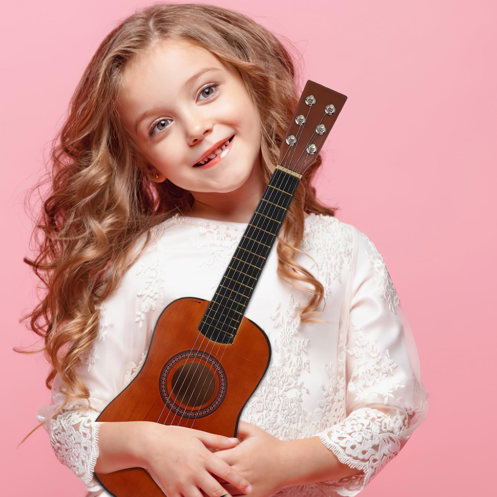 Guitarra Infantil de Madera para Principiantes Juguete Musical Educativo para Niños Diseño de 23 Pulgadas Adecuado para Aprender y Desarrollar Interés Musical