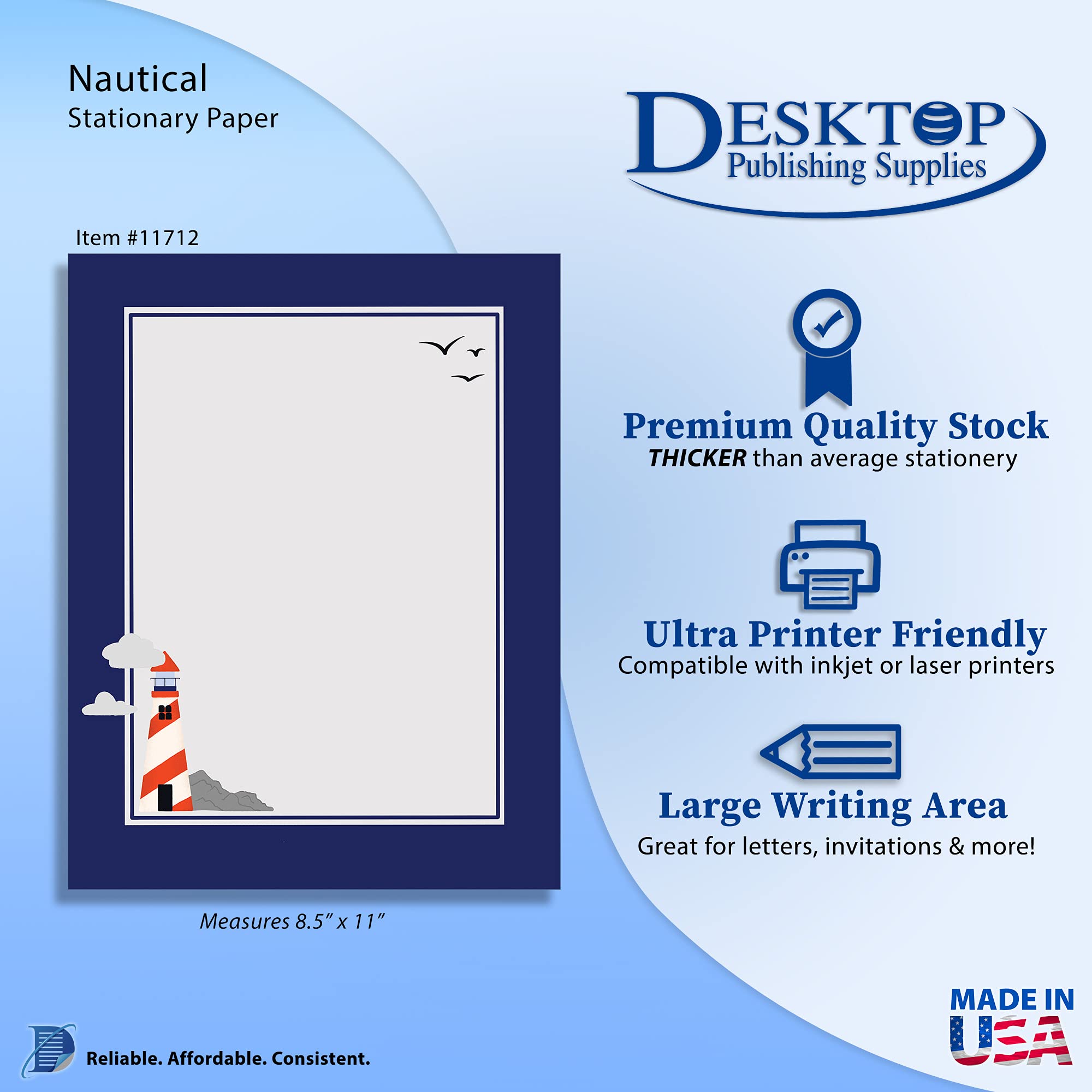 Nautical Stationery Paper - 80 Sheets - Image 2