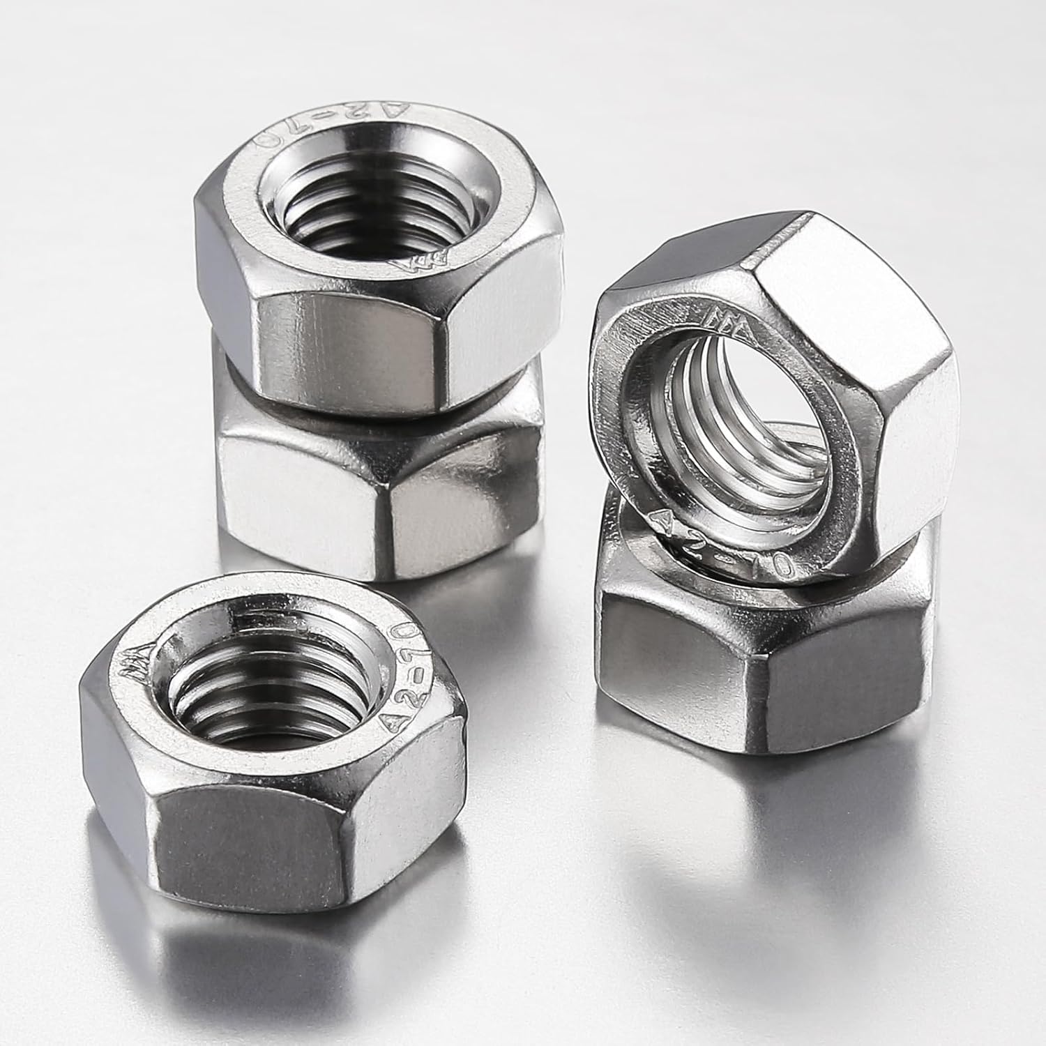 Wensilon 1/2-13 304 Stainless Steel Hex-Nuts (200pcs)