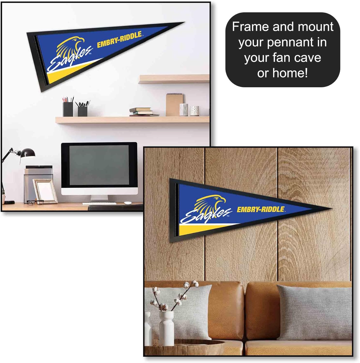 Embry Riddle Daytona Eagles Wordmark Pennant Flag - Image 4