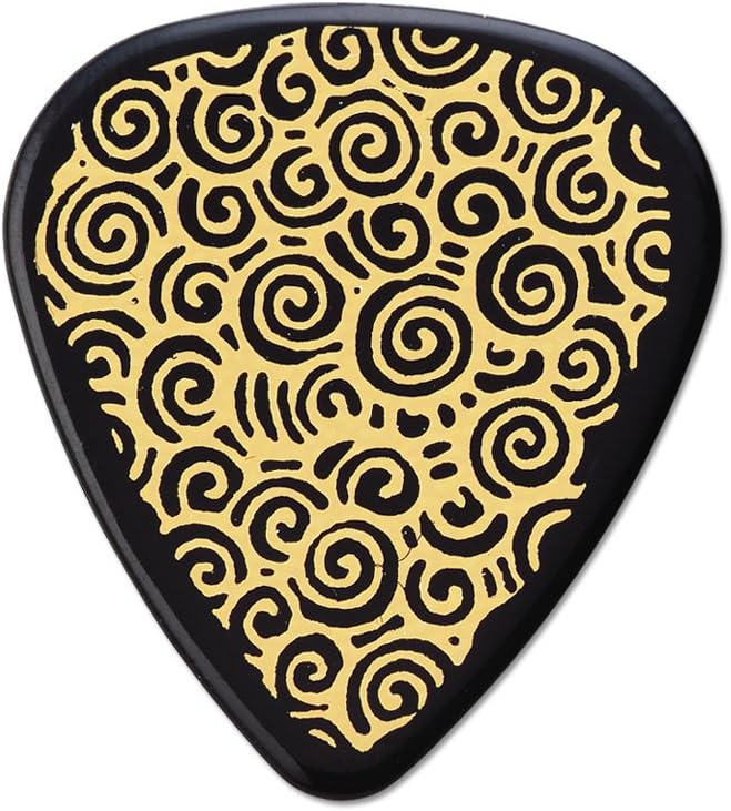 Pickboy Edo, Gold Swirls on Black, Pik Pak, 0.75mm, 10 picks