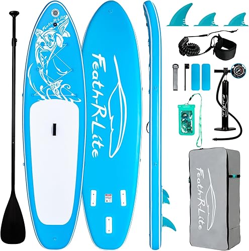 Vista 11 de FEATH-R-LITE Tabla de paddle surf inflable ultraligera de 10 pies x 30 pulgadas/10 pies 6 pulgadas x 33 pulgadas, para todos los niveles