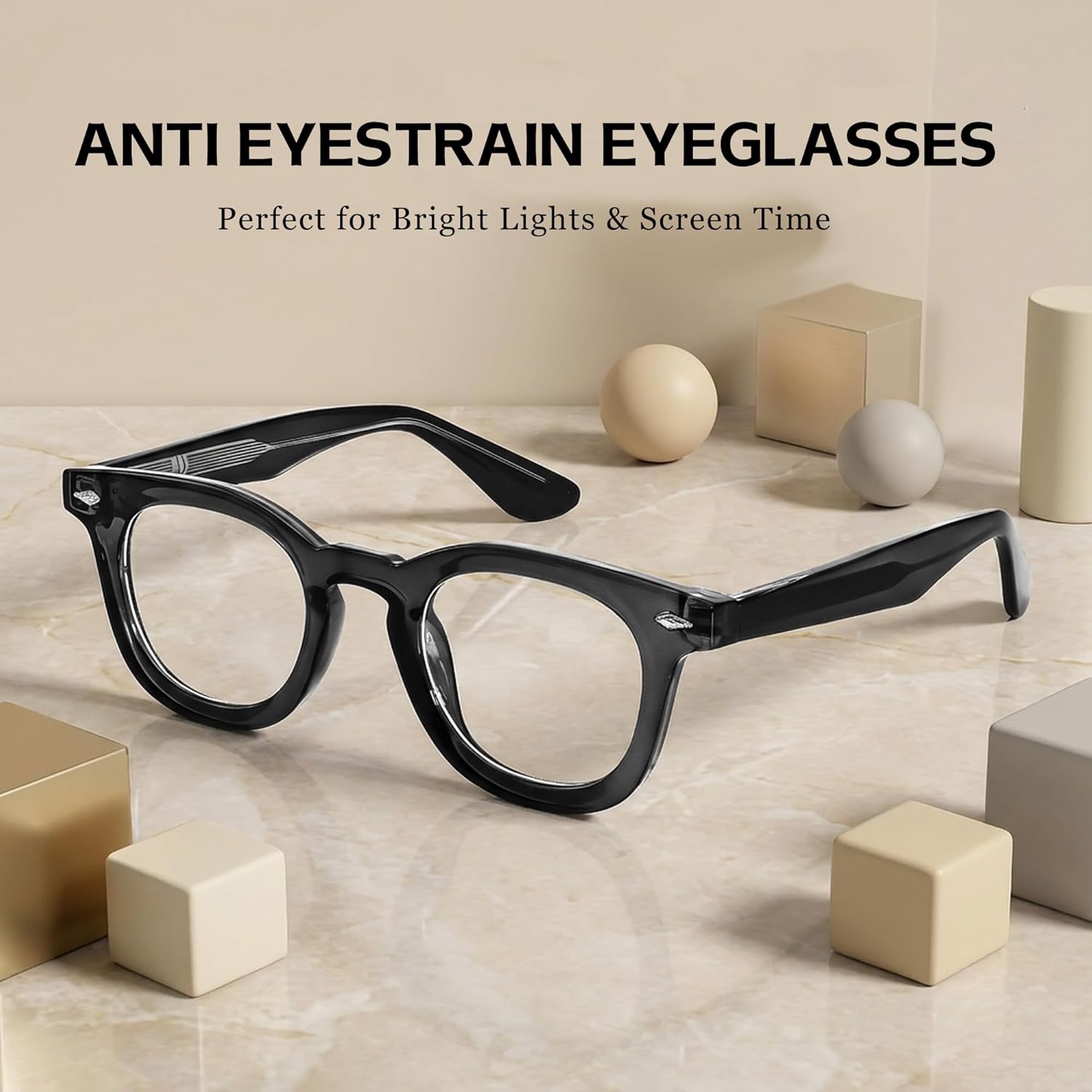 SIPHEW Blue Light Blocking Glasses for Women & Men - Square Acetate Tr90 Sturdy Frame Anti Eyestrain Eyeglasses - Image 6