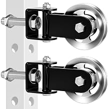 Shimeyao 2 Pack Cable Pulley Attachment Wheel for Gym, 90mm Aluminum Alloy/Nylon Pulley System for Cable Machine 33/23/22 Power Racks and Squat Racks for Home Gym Equipment