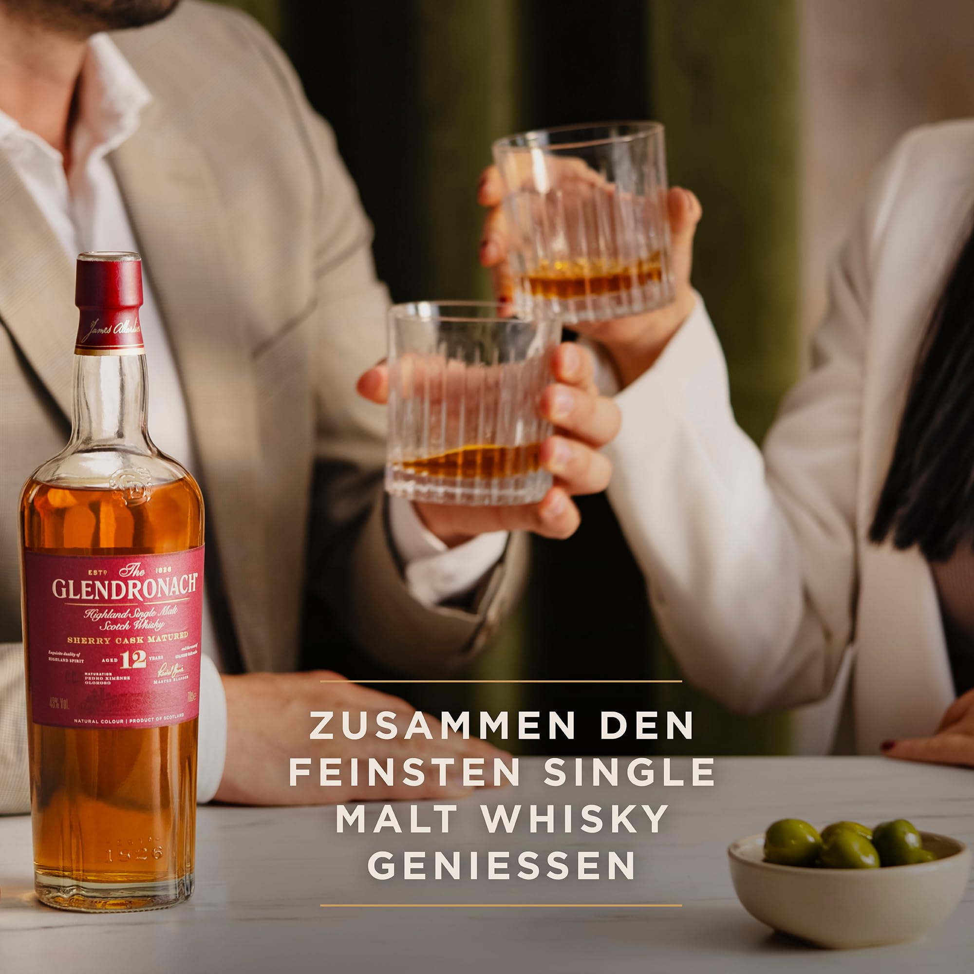 The Glendronach 12 Jahre - Premium Highland Single Malt Scotch Whisky - in edler Geschenkverpackung - Vollmundig, cremig und würzig mit Sherrynoten - 0.7L / 43% Vol.