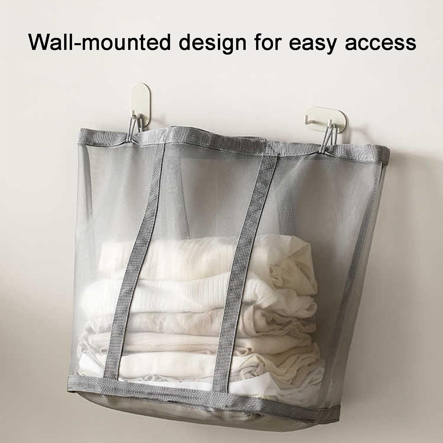2 pcs Laundry Basket, Nylon Grid Laundry Hamper, Pop Fold Laundry Baskets, Portable and Durable Pop Up Dirty Clothes Hamper
