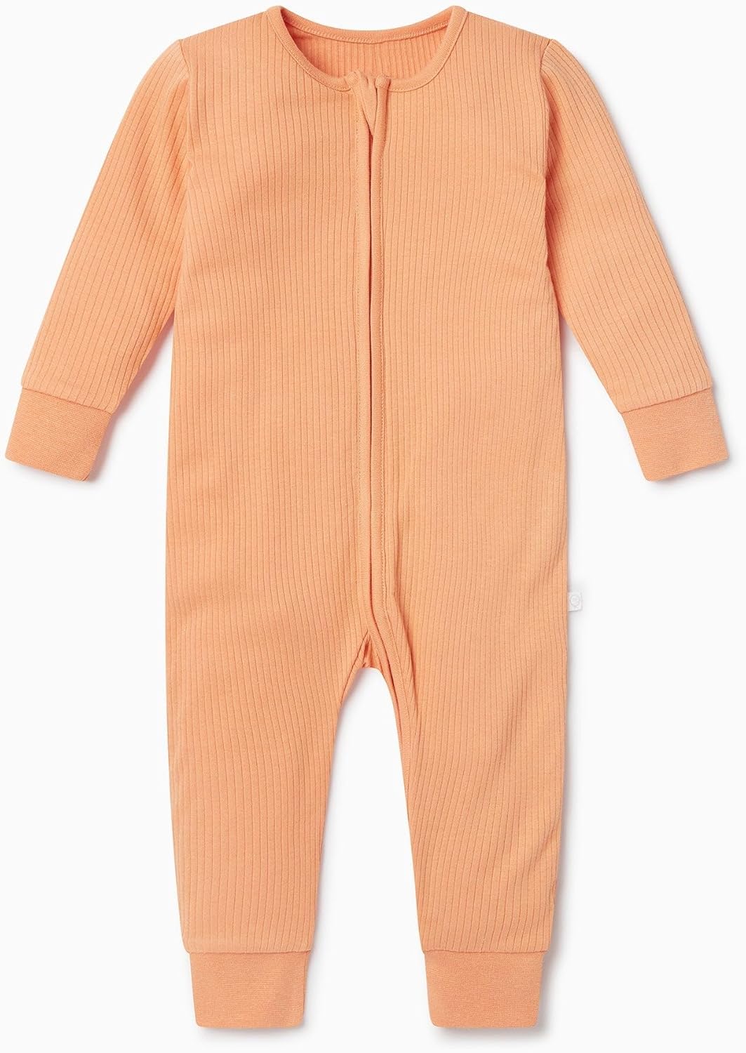 MORI Baby Ribbed Clever One Piece Pajamas - Viscose from Bamboo and Cotton Blend - Unisex Infant Two Way Zipped Long Sleeve