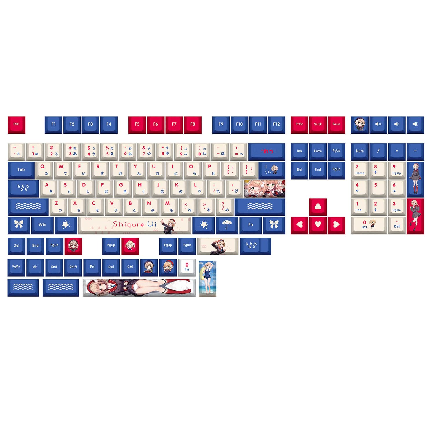 Amazon | 時雨羽衣（しぐれうい）日本語配列 キーキャップ PBT 熱昇華