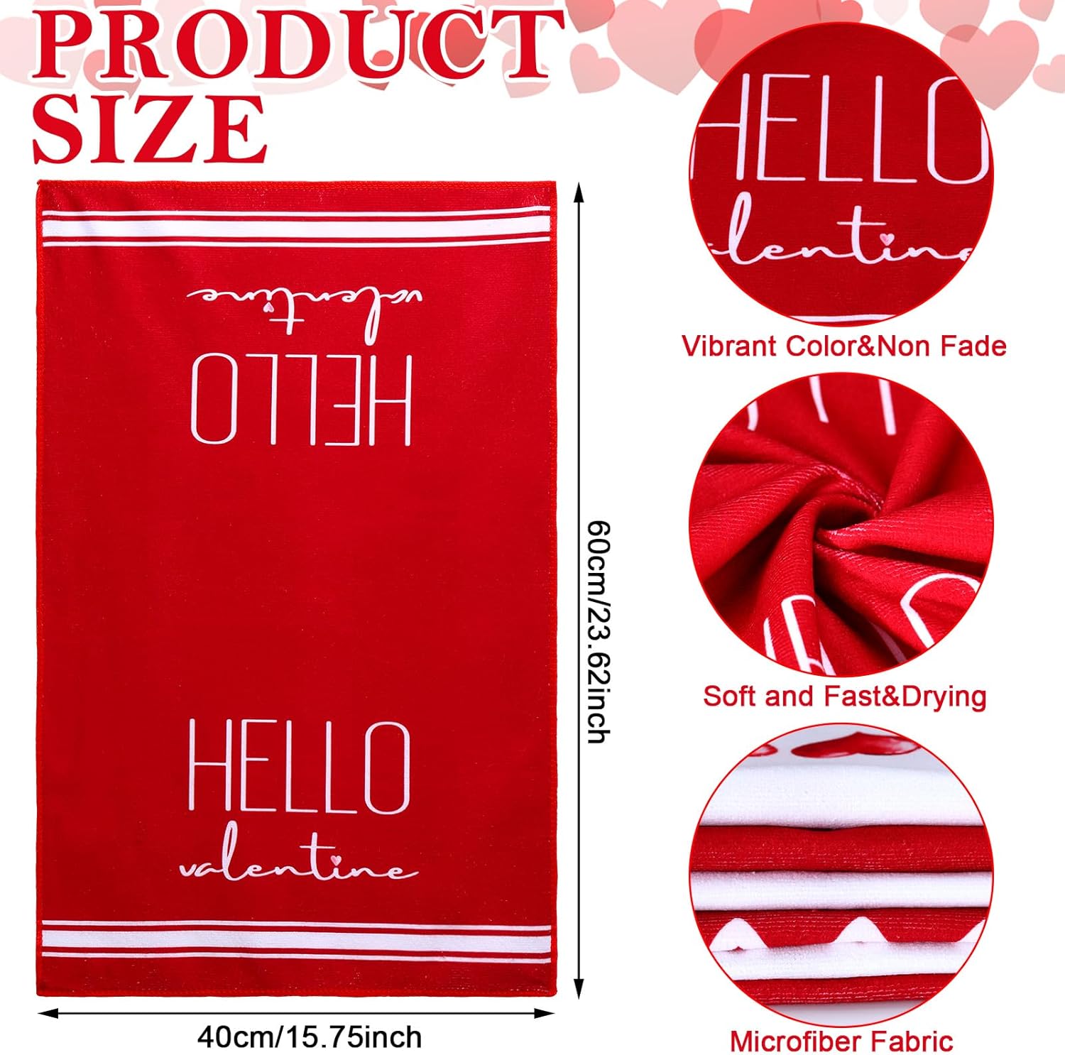 Macarrie 6 Set Christian Valentine's Day Kitchen Towels Bible Verse Scripture Red Heart Valentines Dish Towels 16x24 Inch Sweet Love Bathroom Hand Drying Tea Dishcloth for Anniversary