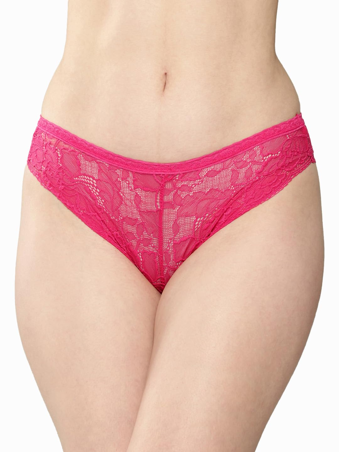 leading lady Women's Solid Mid Rise Bikini Lace Brief-picture-28