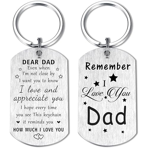 Resdink Dad Christmas Gifts from Daughter Son- Remember I Love You Dad Birthday Christmas Fathers Day Keychain