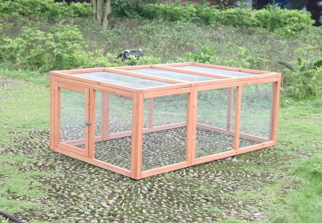 Ardinbir 57x36x22 Wood Backyard Runing Cage Coop Hutch Run for Chicken, Rabbit, Bunny, Pet, Small Animals