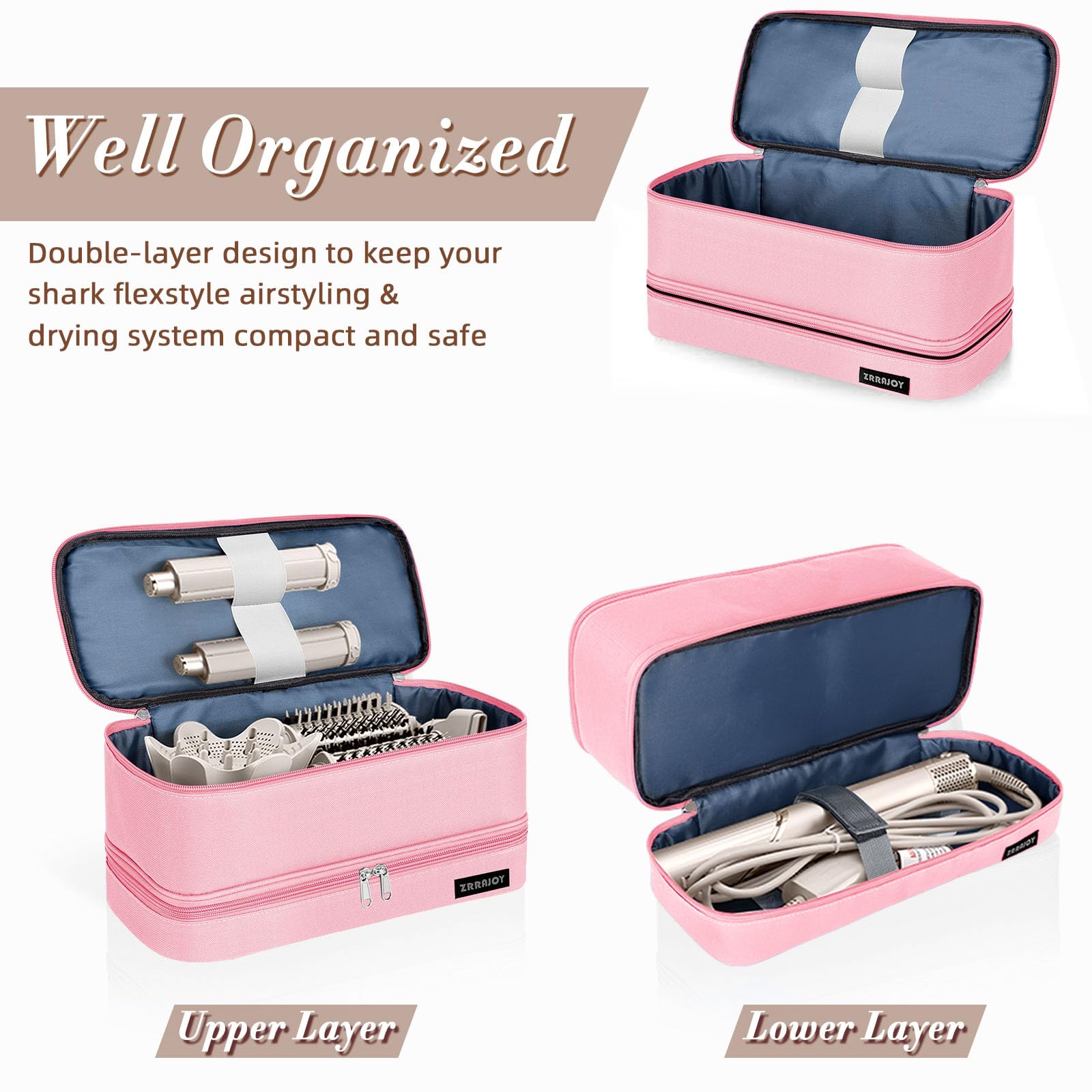 ZRRAJOY Double Layer Storage Case for Shark Flexstyle and Styler Attachments