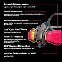 Vista 3 de 3M - 65023QLHA1-C Pro - Respirador multiusos con cierre rápido, mediano