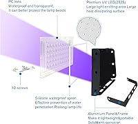 Vista 2 de Paquete de 2 Luces Negras de 50W, Luz de Inundación de Luz Negra con Enchufe e Interruptor, para Fiesta de Neón, Halloween, Póster Fluorescente