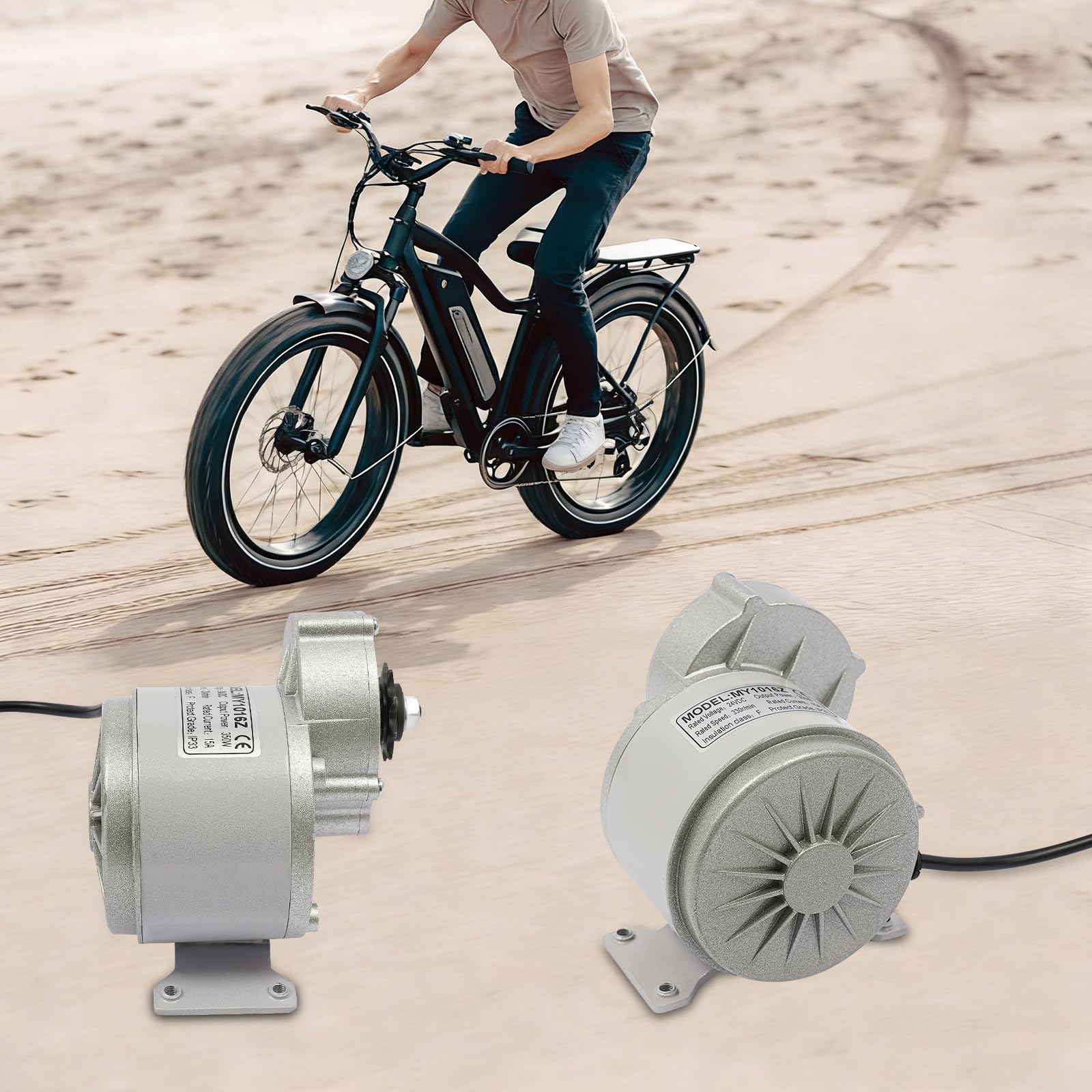 Motoriduttore brushless da 350 W, 24 V CC, 2 pezzi, motore elettrico da 330 giri/min, con regolatore di velocità e manopola del gas di retromarcia a tre marce, set di motore 15 A, per tosaerba