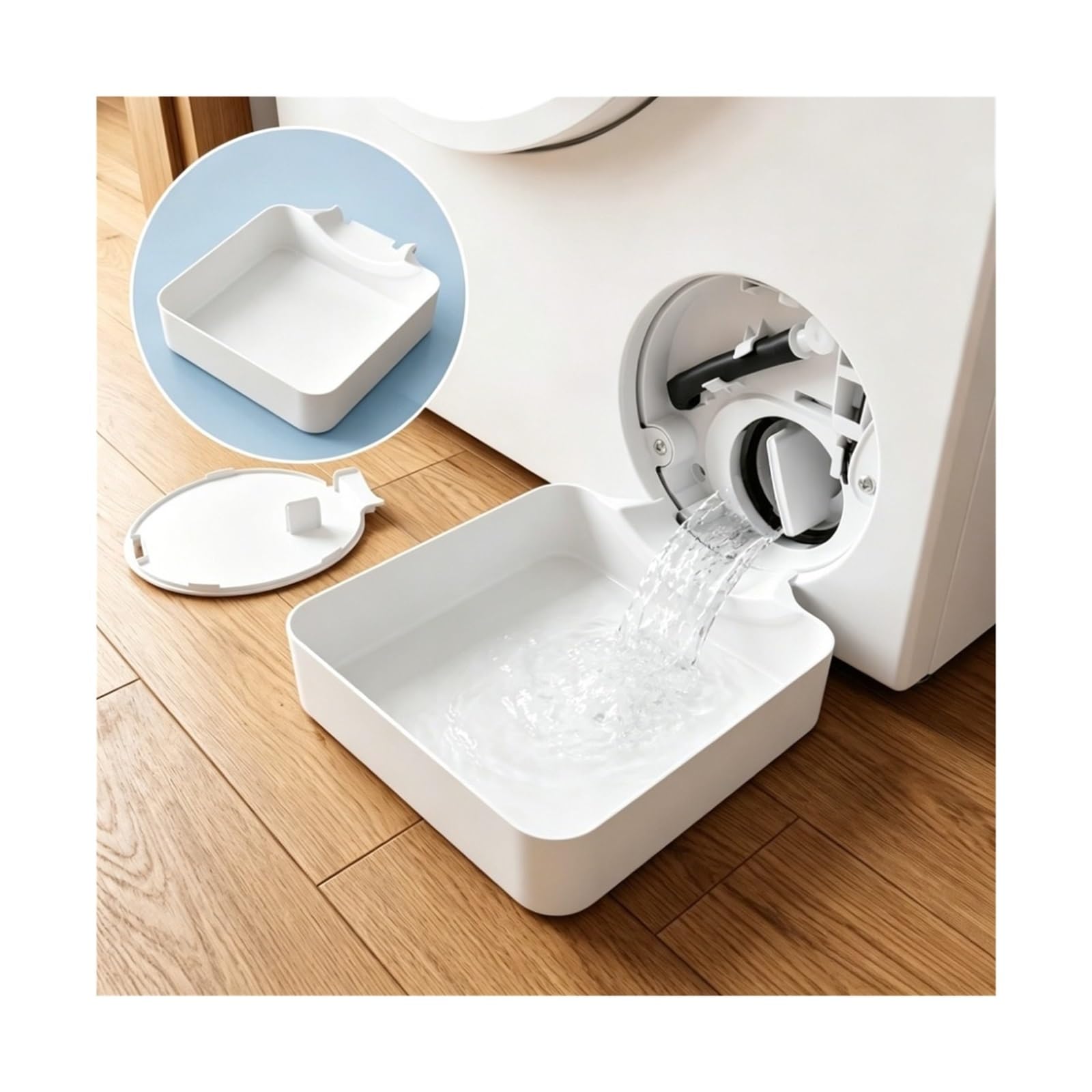 Vassoio di drenaggio della lavatrice, vaschetta dell'acqua anti-fuoriuscita for la pulizia del filtro anti-pelucchi | Il vassoio antigoccia portatile raccoglie l'acqua mentre pulisce i filtri anti-pelucchi(1Pc)