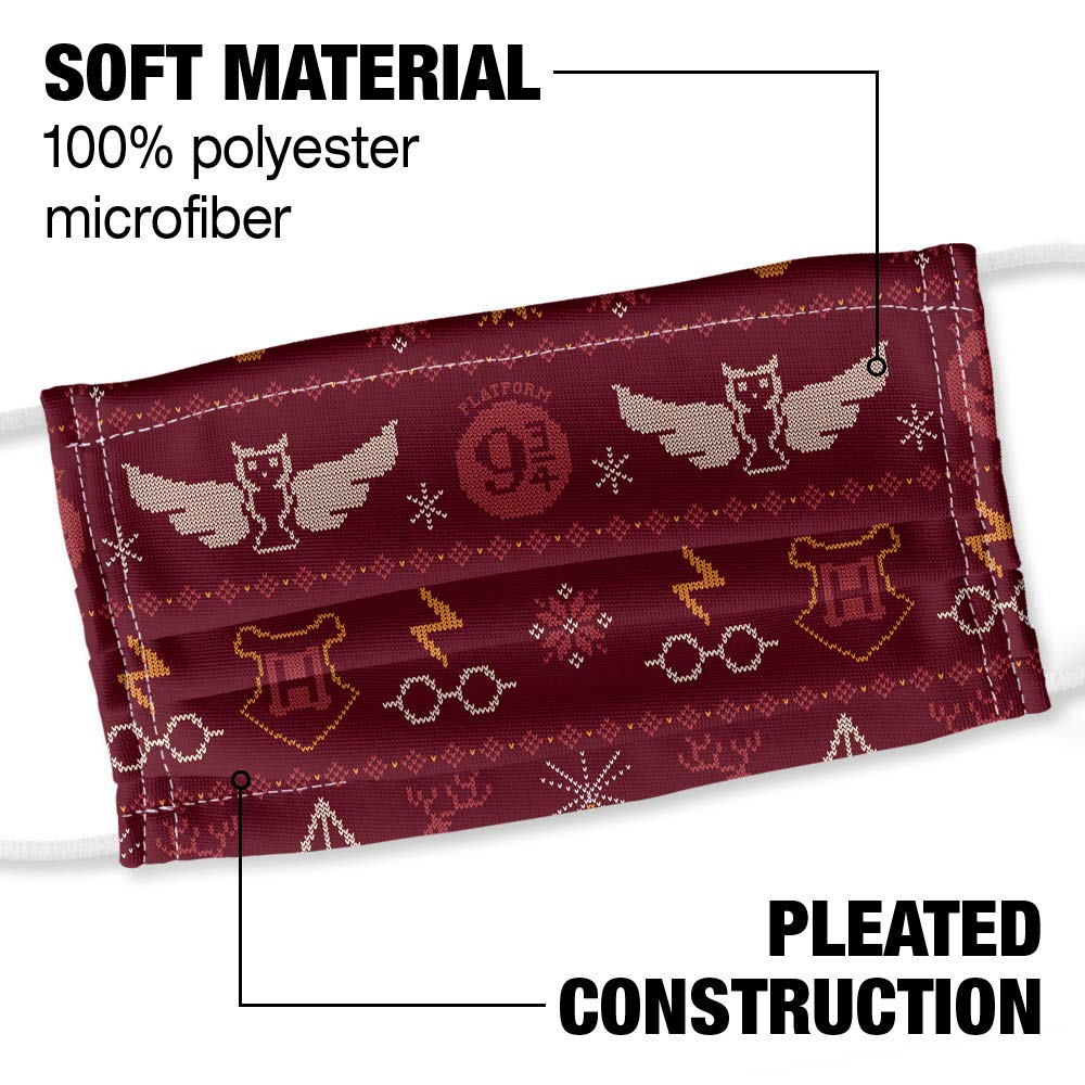 Popfunk Harry Potter Icon Sweater 1-Ply Reusable Face Mask Covering with Adjustable Nose Wire, Unisex