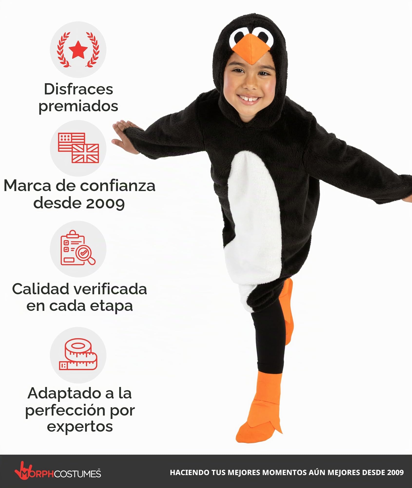Fun Shack Disfraz Pinguino Niño, Disfraz de Animal Halloween Niño, S | Mono con Capucha & Cubrezapatos de Pingüino, Diseño Todo en Uno, Perfecto para Halloween, Ideal para Juegos de Rol