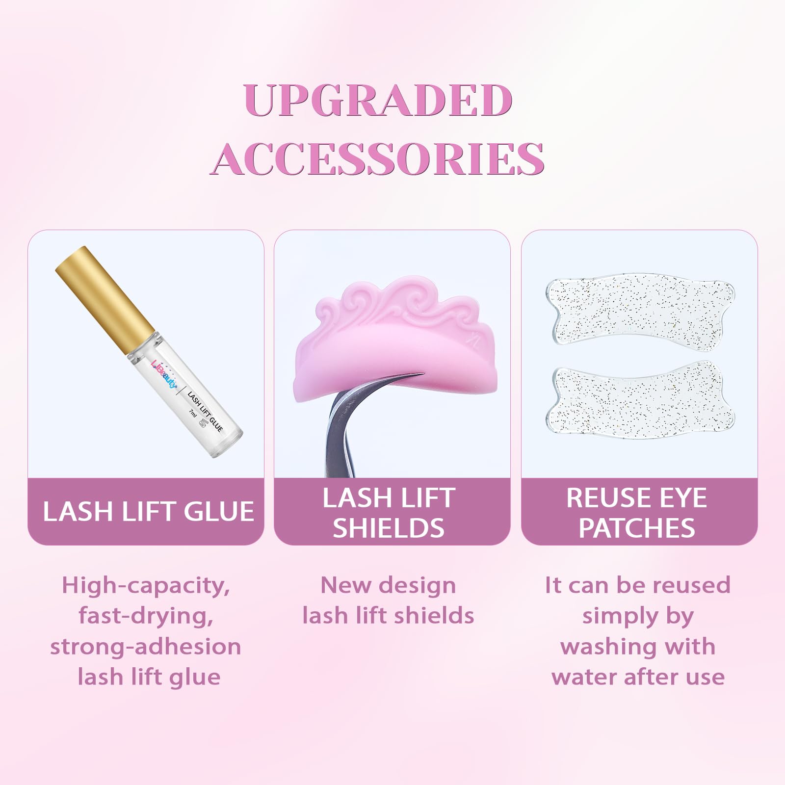 Libeauty Kit Laminazione Ciglia & Laminazione Sopracciglia – Lash Lift Kit Coreano con Open-Eye Pads, Rehaussement Ciglia Facile a Casa o in Salone, Strumenti Inclusi per DIY
