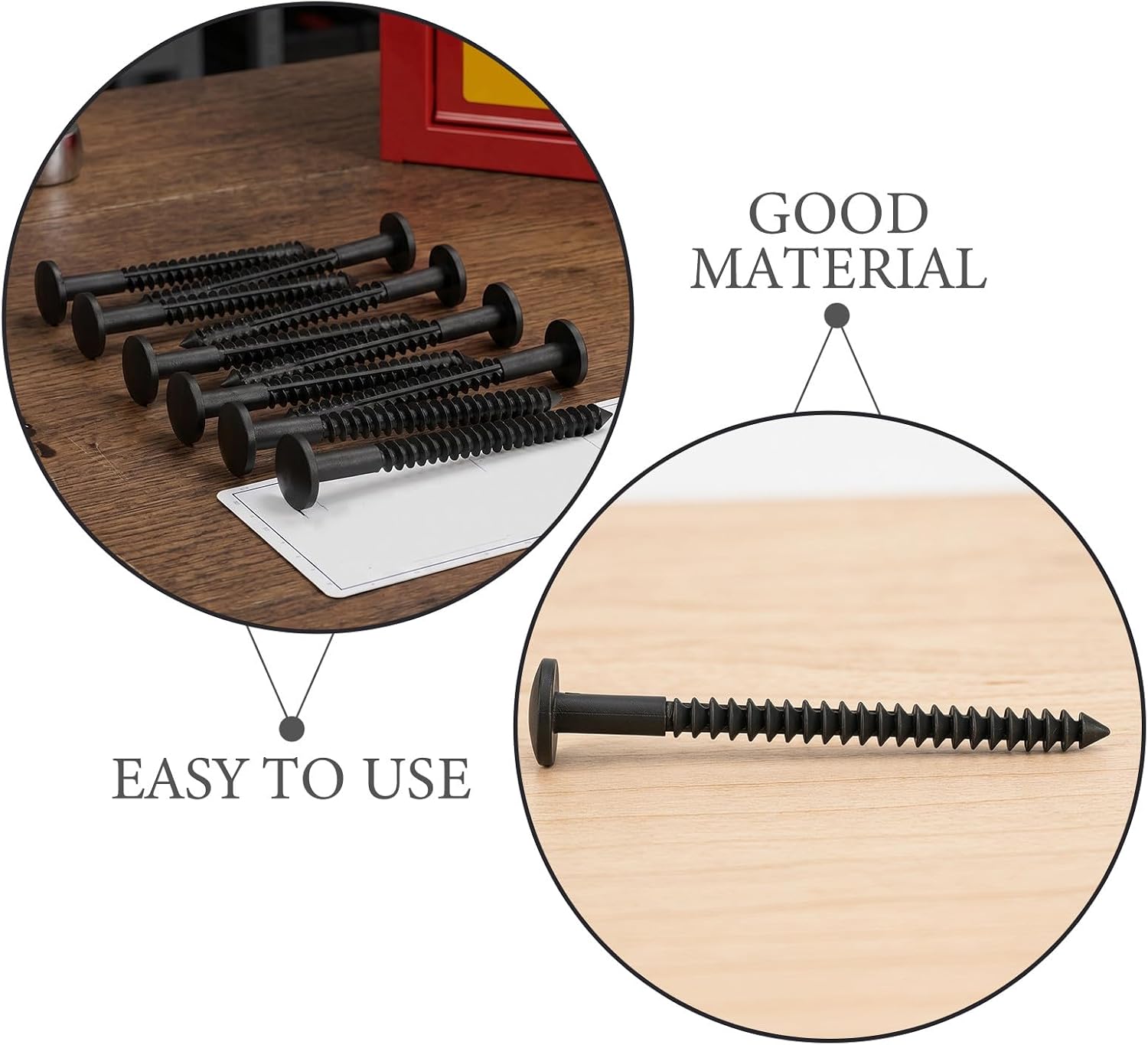 18PCS Vinyl Shutter Fasteners for Windows Outside, 3 Inch Black Plastic Shutter Screws, Exterior Window Pegs Lok Pins for Fixing and Installing Hardware