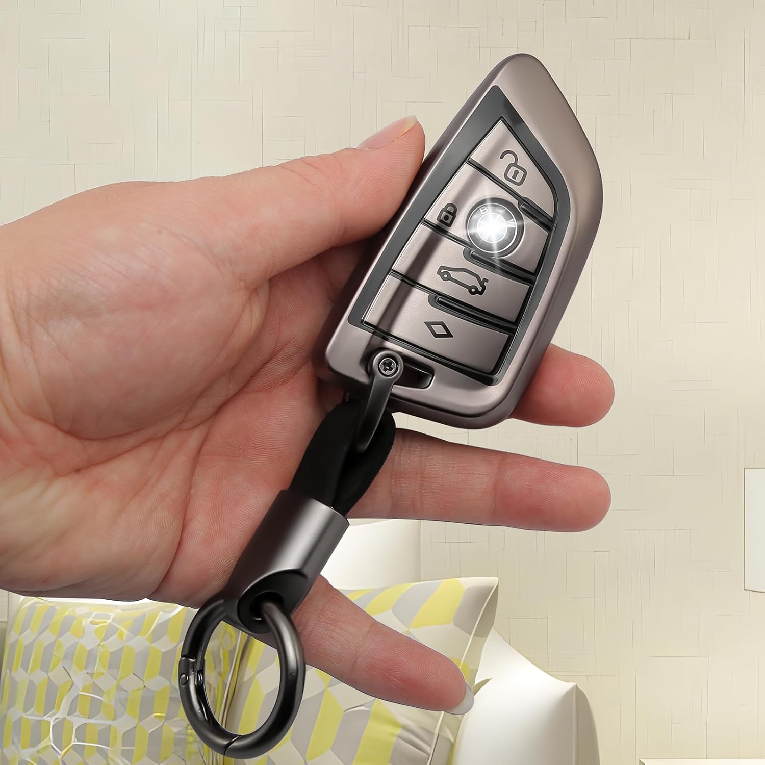 keyshell Keychain for BMW Key fob Cover case fits 2020 2021 2022 2023 X1 X2 X3 X5 X6 X7 and Series 1 2 3 4 5 6 7 8 Metallic - Image 4