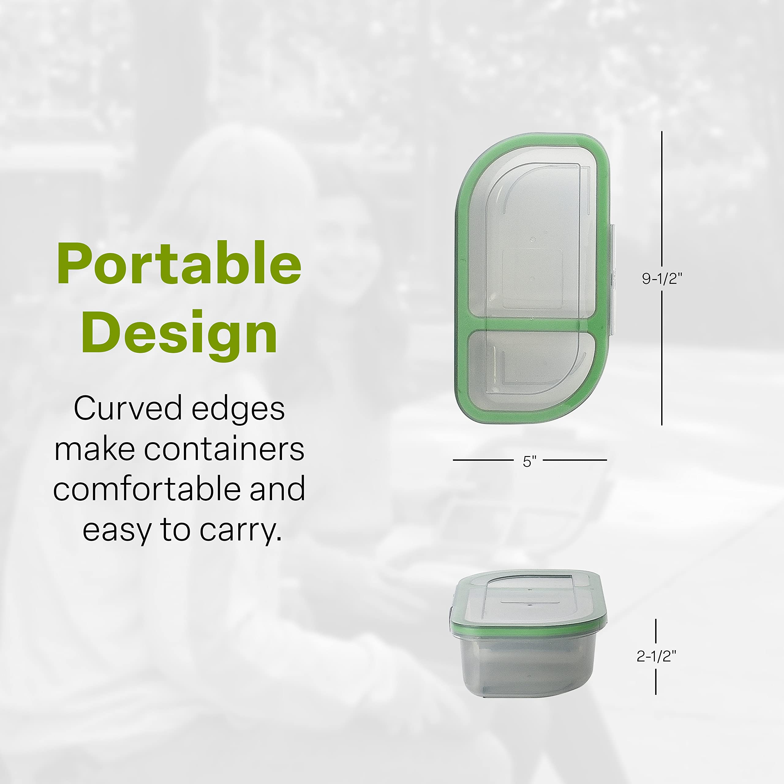 MyGo Container Half-Sized To-Go Divided Compartment Container, 9-1/2