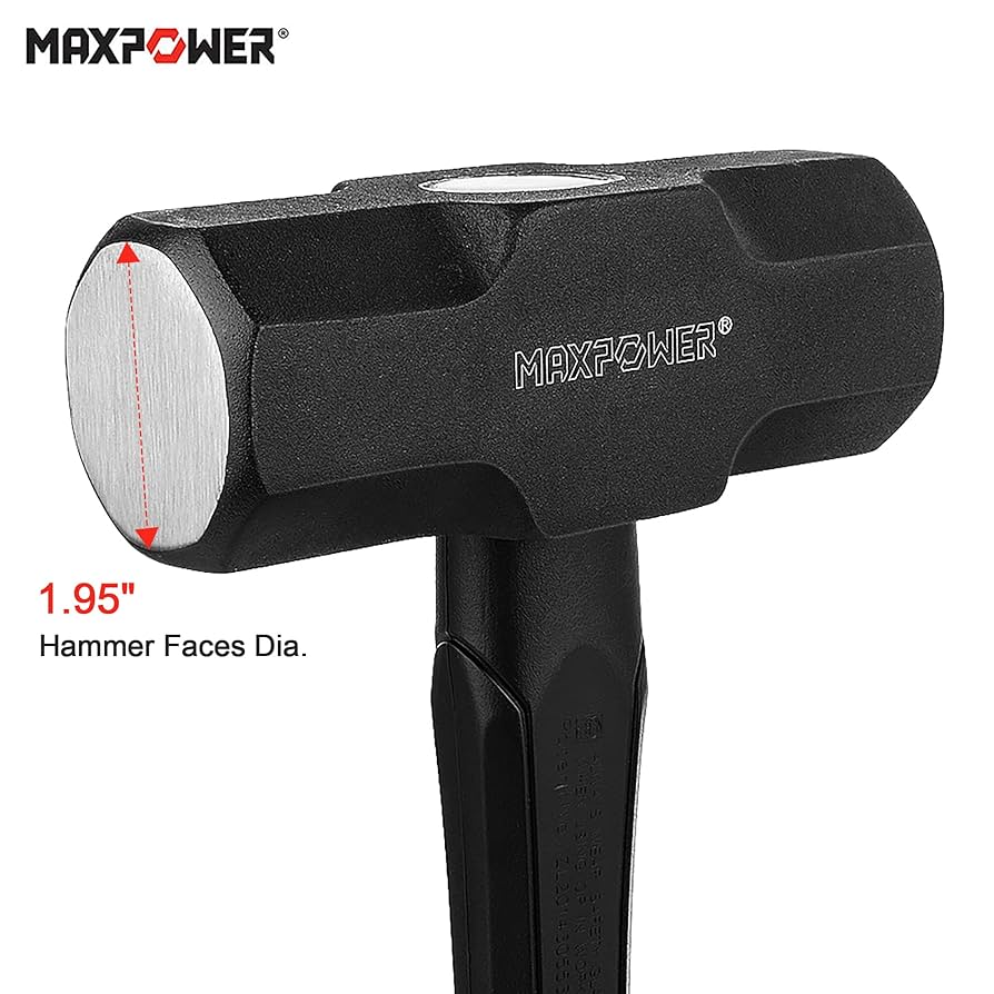 MAXPOWER 4lb Sledge Hammer, Steel Head, 12-inch Fiberglass