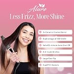 Alure Heated Styling/Curling Iron Brush | 3-in-1 Ceramic 1 inch Ionic Hair Curler/Straightener | Anti-Scald Nylon Bristles | FREE Travel Pouch | Anti-Frizz Electric Curl Wand for All Hair Types
