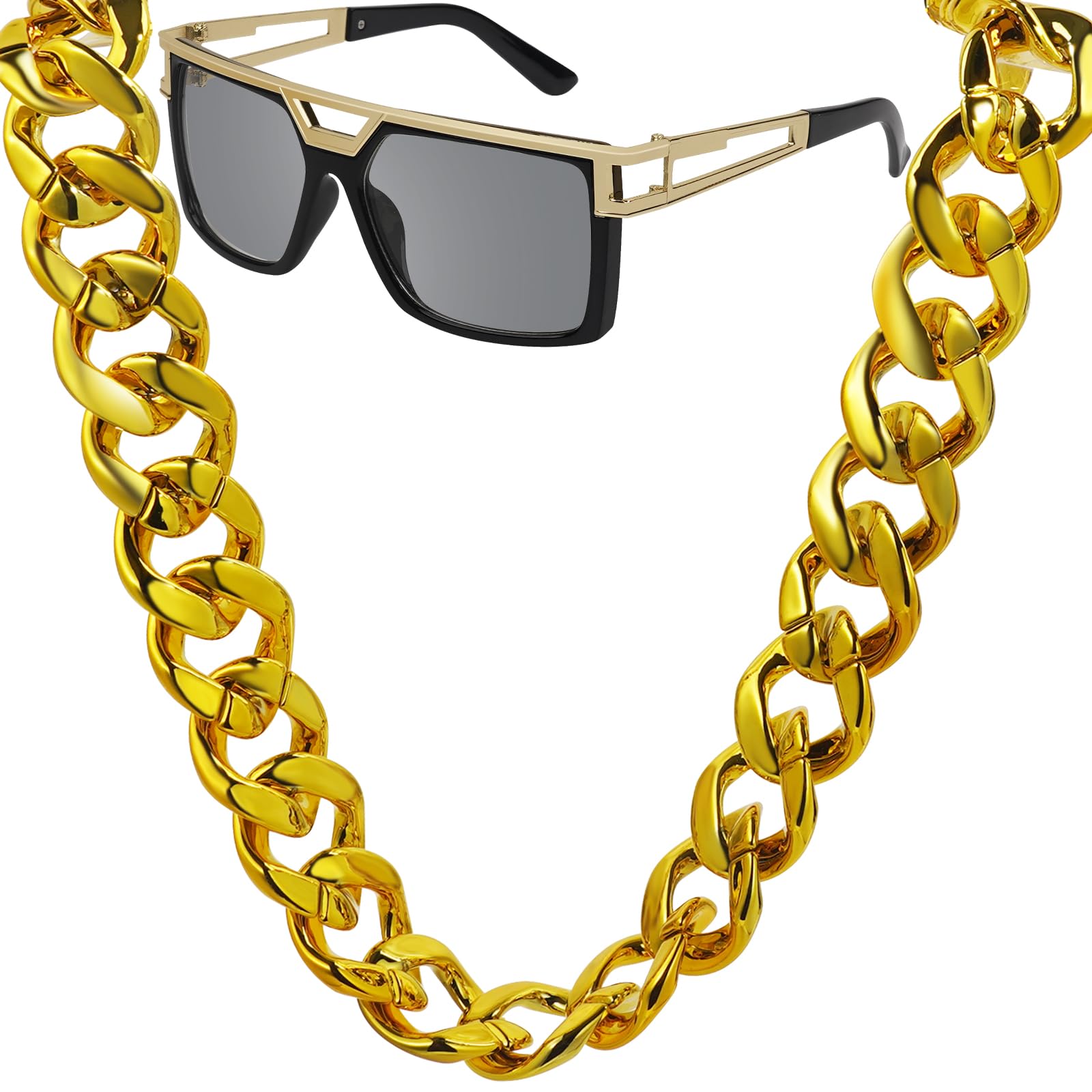 ☆Jewelry Boyz☆  G-rap Hiphop Amazon.com: ONUPGO Hip Hop Costume Jewelry Kit 80s/90S