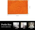 Bath Mat Luxury Chenille Bathroom mat,Non Slip, Absorbent, Machine Washable, Bathroom Rug for Bathroom, Bathtub, Toilet.16" x 24".(Orange)