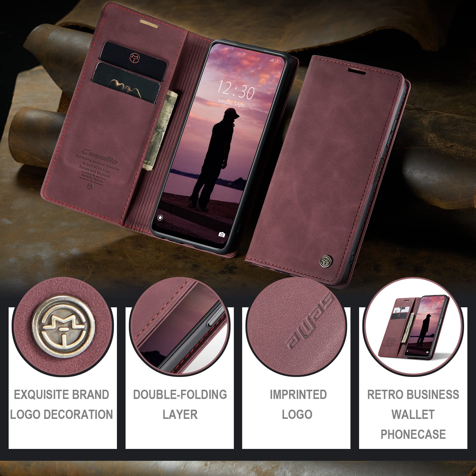 JMstore Funda Compatible con Xiaomi Redmi Note 10 Pro, Magnético Carcasa Funda Móvil Billetera Cuero Funda con Tapa Libro Caso Soporte Plegable (Negro) — view 5
