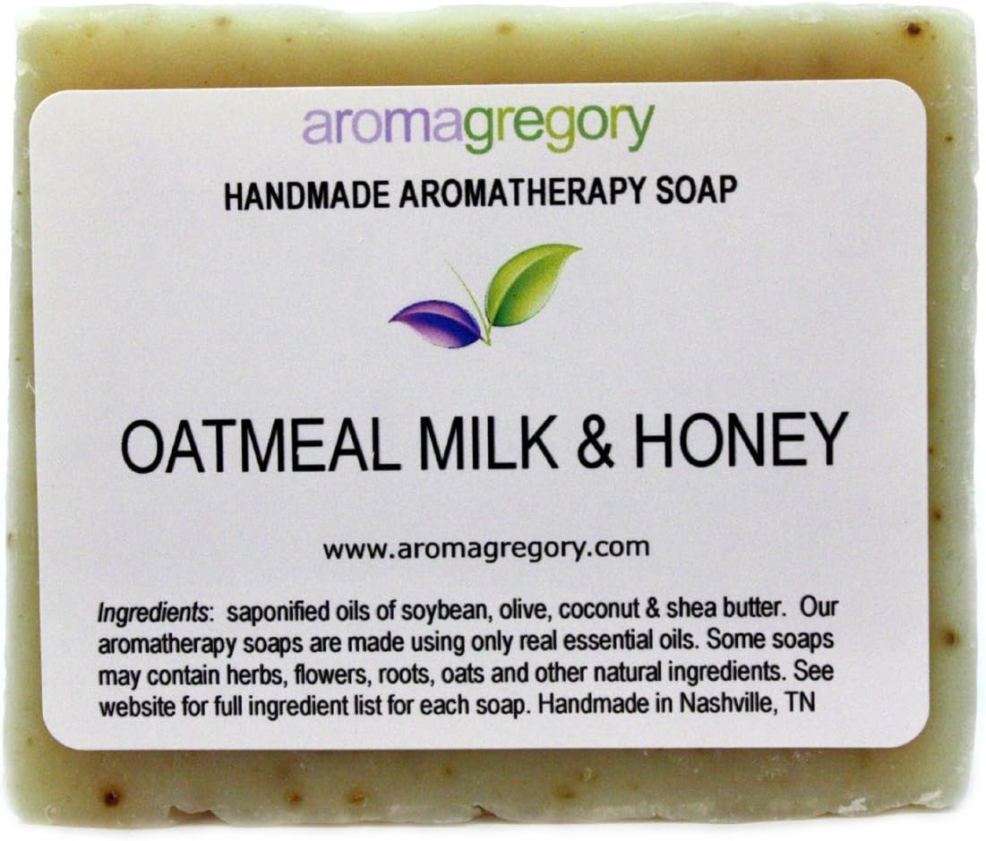 All Natural Oatmeal Milk & Honey Soap, 4 Oz. Handmade in USA (2-pack)