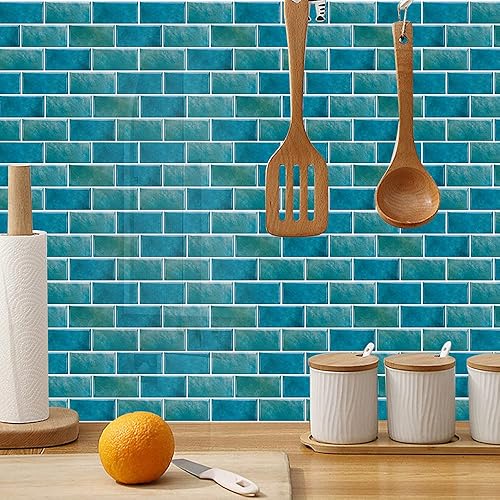 Miniatura 2 de Alwayspon Adhesivo de vinilo con efecto de mármol retro, adhesivo de transferencia de azulejos, adhesivo para salpicaduras de cocina y baño, 12 x 6