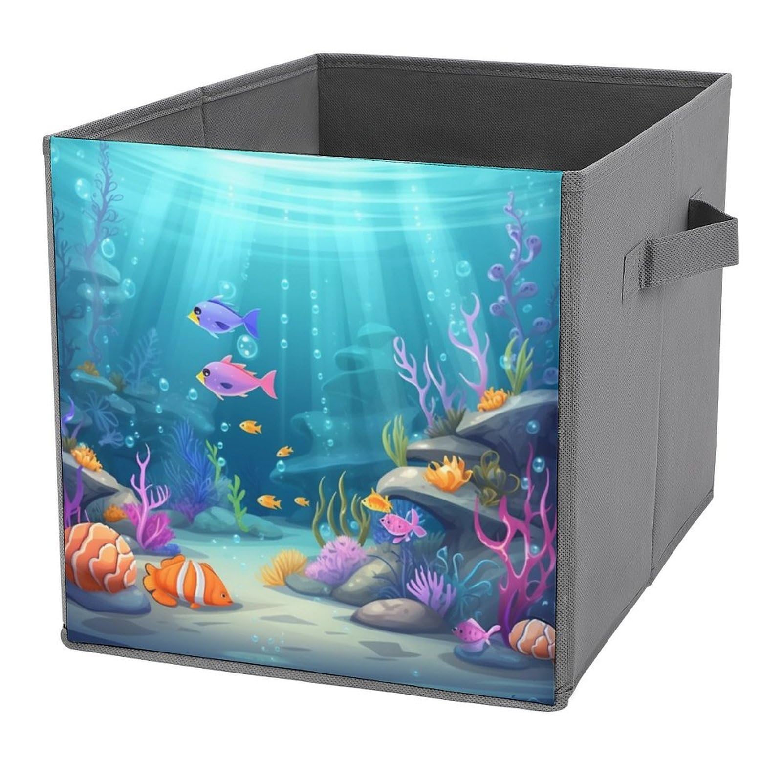 NONHAI Collapsible Storage Bins with Dual Handles Fabric Storage Basket Foldable Cubes Organizer Baskets Under Sea Storage Boxes for Organizing Clothing Cube Storage Organizer Bins